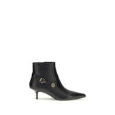 PINKO Black Calf Leather Bos Taurus Ankle Boots